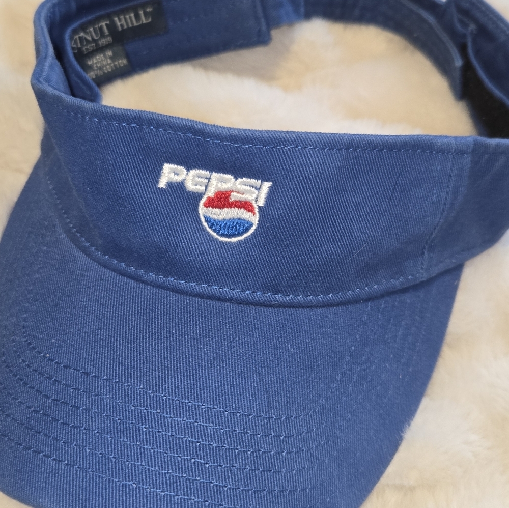 Vintage Y2k Pepsi Blue Embroidered Visor Chestnut Hill Adjustable 90s Streetwear